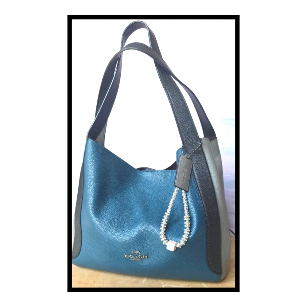 Authentic COACH Colorblock Hadley Hobo- Peacock/Multi/Silver- Excellent Conditio